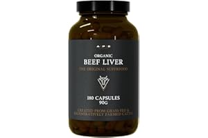 A | P | E APE Nutrition Organic Beef Liver | 180 Capsules | 100% Grass Fed Desiccated Organs Premium Ancestral Supplement | No Antibiotics Hormones or GMOs