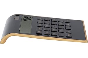 Estink Calculatrice Bureau Double Alimentation Solaire et Batterie avec Écran LCD Calculatrice Mince et Portable pour Scolaire Bureau Famille 114x190x37mm (Noir)