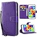Produktbild S5 Hülle, Solide Butterfly PU Ledercase Tasche Hülle Schutzhülle Flip Case Magnetverschluss Handyhülle im Wallet Bookstyle Standfunktion für Samsung Galaxy S5 - lila