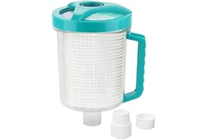 BEADCHICA Pool Leaf Canister Catcher for Pool Vacuum with Mesh Basket, in-line Leaf Catcher for Swimming Pool Cleaner, Fits Suction Manual & Automatic Pool Cleaners(white)