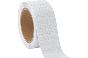Jortmrd Nastro Riflettente Adesivo 10m x 5cm Nastro Catarifrangente Adesivo, Strisce Catarifrangenti Adesive Impermeabile per Biciclette, Veicoli, Automobili (Bianco)
