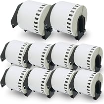 BETCKEY 6 Rouleaux DK-11201 Étiquettes Adresse Compatibles Brother 29mm X 90mm - 2400 Étiquettes