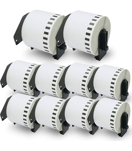 GROF Etichette Per Spedizione DK-22205 Giallo – Rotolo Da 62mm X 30,48m Compatibile Con Stampanti Brother QL