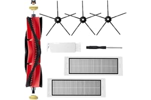 BABUZOM Repuesto de Accesorios Kit para Aspiradora Xiaomi Roborock S5 MAX S6 MAX S6 Pure S6 MaxV, S50 S51 S55 S5 S60 S65 S6, Desmontable Cepillo Principal, Filtros HEPA, 5 Brazos Cepillos Lateral de Silicona