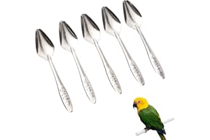 OTKARXUS Vogelfütterungslöffel, 5pcs Edelstahl Metall Baby Papageienfütterung Löffel, Papageienmilchlöffel Handfütterungswerkzeuge für Pfingstrose Cockatiel Kaninchen Hamster kleines Tier