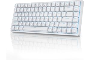 RK ROYAL KLUDGE RK84 niebieskie podświetlenie, 75% potrójny tryb BT5.0/2.4G / USB-C Hot Swappable Blue Switch klawiatura mechaniczna, 84 klawisze, beztenkeyless TKL, z odłączaną ramką i programowalnym