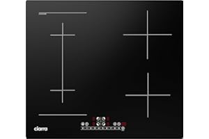CIARRA CBBIH4BF 7200W Plaque à Induction Encastrable 4 Zones - 1 Zone Flexible - Fontion Boost- Commande Tactile - en Verre Ceramique -9 Niveaux de Puissance- Verrouillage d'enfant - Noir