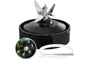 MEET JUICE Conjunto de cuchilla extractora de 7 aletas con junta de goma, piezas de repuesto compatibles con licuadoras Nurti Ninja Auto iQ BL480 BL482 BL642 BL682 NN102