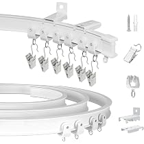 8 Embouts Butées D'Extrémité Pour Rail De Rideau Incurvé - Capuchons Blancs POM Durables