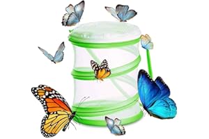 MKEMKA Butterfly Net Stick Insect Enclosure Insect Butterfly Garden Mesh Net Cage Foldable and Portable 16cm/6.29in X 20cm/7.87in