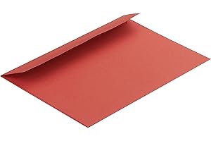 ‎BLANKE BRIEFHÜLLEN 100 Stück, Farbige Briefumschläge, DIN C6, Haftklebung mit Abziehstreifen, Gerade Klappe, 130 g/qm Colorista, Ohne Fenster, Rot, Blanke Briefhüllen