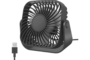 Jsdoin Ventilador USB, Ventilador de Escritorio Pequeño Ventilador de Escritorio Mini Ventilador Personal, 3 Velocidades Ventilador de Escritorio 360° Ajuste de Rotación para Oficina,Casa,Exterior