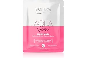 Biotherm, Aqua Glow Flash Mask, Mascarilla Facial Hidratante Efecto Iluminador Instantáneo, Ilumina e Hidrata la Piel en Profundidad, Con Vitaminas y Life Plankton, para Todo Tipo de Piel