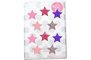 ‎MIMMIS TRAKTOR Bügelbild 10 GLITZER Sterne, Größe 3 cm BUNTES SET Aufbügler Applikationen Bügelsticker für Stoffe Textilien Kinder zum Aufbügeln Flicken, Farbe:Set 2