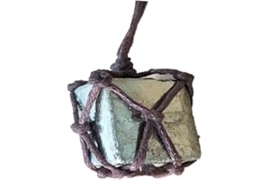 Aitelei Collana con ciondolo in cristallo di quarzo rosa naturale grezza, ciondolo Reiki Chakra curativo, pietra trattata, con corda intrecciata a mano in colore casuale