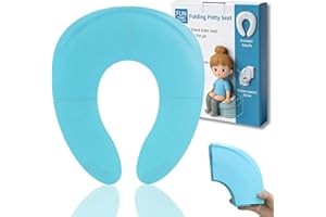 FUNBLISS Adaptador WC Niños Plegable - Orinal Portátil Niños Plegable con Bolsa de Viaje, Reductor WC Niños Para Entrenamiento, Diseño Compacto Y Portátil, Ideal Para Adaptador Baño Para Niños Azul