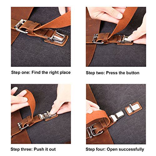 ECOSUSI Vintage Canvas Leder Aktentasche Umh  ngetasche Passt f  r Max 15 6  Laptop - Steckschnalle