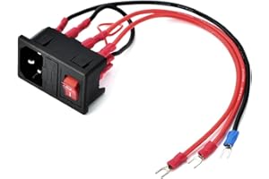 DIYEENI Włącznik zasilania drukarki 3D, wtyczka U 15A 220 V / 110 V przełącznik zasilania/moduł gniazda adaptera, złącze modułu wejściowego z bezpiecznikiem Uniwersalny włącznik drukarki 3D