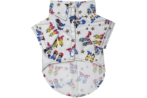 Lulala Pet Dress Shirt with Contrast Stitching Cute Dog Hawaiian Shirt Dog Sundress Printed Dog Dress Puppy Summer Apparel Clothes Dog Skirt Shirt with Ruffles Dress for Dogs Cats Puppy(XS,White)