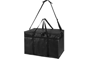 musbus 肩带包Insulated Food Delivery Bag with YKK Zipper – Large Commercial Catering Bag for Food Transport – Hot and Cold Thermal Food Bag – Ultra Durable Hot Food Carriers for Takeaway