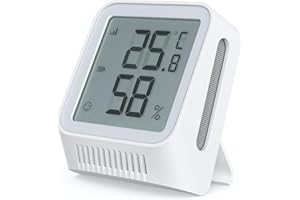 X-sense termometro Wi-Fi igrometro interno, termometro per ambiente con app Xsense, gamma di comfort personalizzata, registratore dati termoigro, indicatore smiley, 1 Pezzo, STH0A