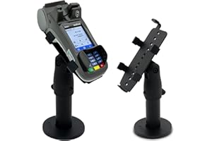 POS VALLEY- Ergonomischer Halter für Ingenico VeriFone H5000 Zahlungsterminal - POS-Stand für EC-Terminal mit Griff, 180° Drehung, 45° Neigung, Befestigung mit Schrauben oder Klebepad