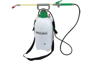 SECURA Pulvérisateur à pression 5L Pulvérisateur à dos pour l'entretien des plantes, les pesticides, la protection des plantes et les papiers peints