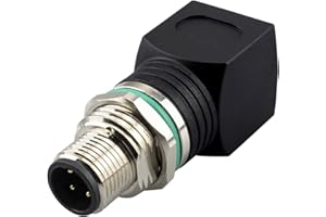 Lonlonty RJ45 to M12 Adapter ASITPA-4512MD-S ，M12 4 Pin to RJ45 Connector D Code IP68 Waterproof Shielded Industrial Ethernet Adapter Cat6/Cat5 M12 4 Pin Male to RJ45 Female Connector