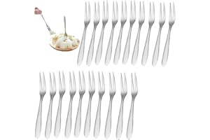 20PCS Bastoncini in Acciaio Inox per Cocktail Liuer Cocktail Picks Forchette da dessert Forchettine da dolce Stuzzicadenti Bastoncini per Bambini Festa Bento Lunch Box di panini Antipasto