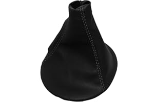 AERZETIX - Cuffia Soffietto - per Leva del Cambio - in Similpelle - pelle Nero con Cuciture Nero