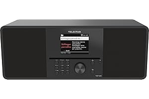 TELESTAR TOP 300 – DAB+/Internetradio mit CD-Player (Stereo, 2 × 15 W, Streamingdienste, Bluetooth Sende-/Empfangsfunktion, USB-Recording, Notfallwarnsystem) – Schwarz