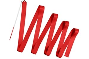 SCSpecial Nastri da Ballo con Bacchette 4m Nastro da Ginnastica Ritmica Streamer da Ballo per Bambini Baton Twirling
