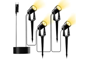 Yuusei Spot LED Extérieur Ensemble de 4/14M, Blanc Chaud 3000K Spot Exterieur à LED, Eclairage Exterieur étanche IP65 pour le Jardin Extérieur, Le Patio, Les Arbres et La Pelouse