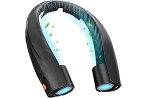 Smilfree Nackenventilator Ventilator Hals Tragbare Persönlicher: 6000 mAh Halsventilatoren Aufladbar Nacken Ventilator Halsventilator leise für Camping, Reisen, Büro (Schwarz)