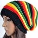 Produktbild F-blue Winter Herbst Unisex Bunte Streifen Cap Jamaika warme weiche Wolle Strickmütze