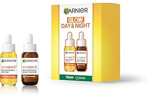 Garnier Vitamin C Day & Night Face Serum Gift Set - Brightens Skin, Reduces Dark Spots, Enhances Glow, Evens Skin Tone & Revives Radiance - For All Skin Types, Cruelty Free & Vegan - x2 30ml Serums