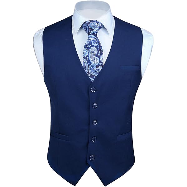 HISDERN Khaki Gilets Heren Formeel Zakelijk Gilet Classic Bruiloft