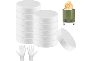 JWOGNGLS 12 pezzi lana ceramica per bioetanolo, lana di vetro bioetanolo con 2 guanti, resistente alle temperature fino a 1260 °C, tappetino in fibra di vetro per caminetti da tavolo etanolo, forni, finitura