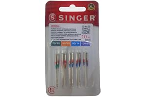 Singer 2020 130/705H Sewing Machine Needles / Thickness 70/09 to 100/14 for Woven Fabric / Set of 10
