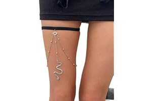 JUSTUSNX JUSTUNX Boho Gamba Catena Serpente A Forma di Ciondolo Coscia Catena Corpo Catena Estate Beach Gamba Catena Gioielli Accessori per Le Donne e Ragazze (B)