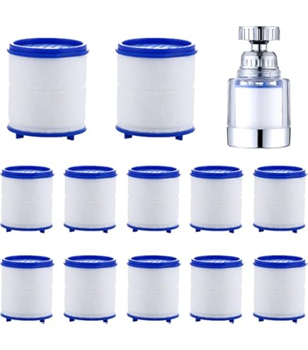 Filtri Rubinetto Cucina LURNODY 2 Pezzi - Con 7 Elementi Cotone PP, Adattatore Universale, Anticalcare - Foto 2