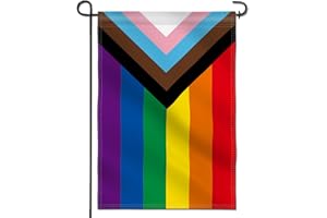 Anley Double Sided Premium Garden Flag, Progress Pride Rainbow Garden Flags for Home Decor - Weather Resistant & Double Stitched Yard Flags - 18 x 12.5 Inch