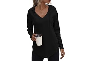 Decorie Pullover Damen Winter Herbst Hoodie Damen Sweatshirt Einfarbig Langarmshirt Damen Kapuzenpullover Casual Pulli Oberteile Tops