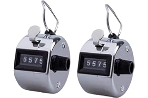 Beilala 2 Pack Tally Counters Manual Clicker 4 Digit Number Hand Held Mechanical Lap Counter with Finger Ring for People Counting, Golf, Knitting, Sports