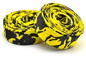 MoreChioce Ruban de guidon de vélo antidérapant Jaune + noir