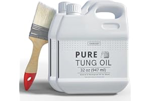 OAIEGSD 2 Litre Tung Oil for Wood Finishing with Brush, 100% Natural Pure Tung Oil with Good Penetration, Waterproof Tung Oil for Bare Wood Such as Wood Furniture, Wood Floor, Etc, 32 OZ, 2 Pack