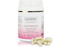 ‎VITA NATURA ENERGIE & WOHLBEFINDEN VITA NATURA Glucomannan Kapseln - Vegikapseln - 100% vegan, gluten- und laktosefrei - 120 Kapseln in einer Packung