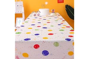 flyorigin Tovaglia Copritavolo, Ideale per Feste di Compleanno, Carnevale, Baby Shower, Feste a Tema, Feste SPA, Usa e Getta, Rettangolare, Tovaglia in Plastica Impermeabile 137 * 274 cm