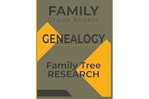 Family Group Sheets Genealogy Family Tree Research: Genealogy Research Sheets; 8-1/2" X 11", 110 total pages. Husband, Wife, Husband's Parents, Wife's Parents, Up to 12 children and spouses.