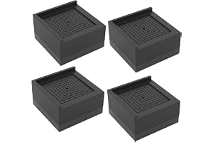 4 stycken 4 cm möbelhöjare - justerbar höjd - för tvättmaskin, bord, soffa och stol - halkfri - svart - kvadrat